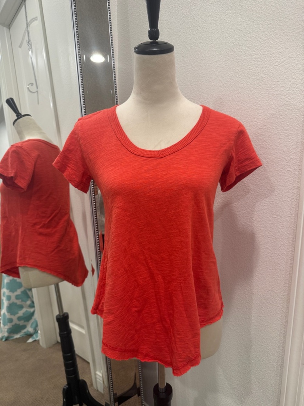 Wilt Women's Reddish Orange Short Sleeve 100% Cotton Tee